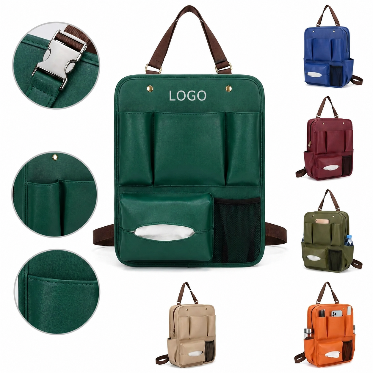 Multi-Compartment Automotive Seatback Storage Caddy
