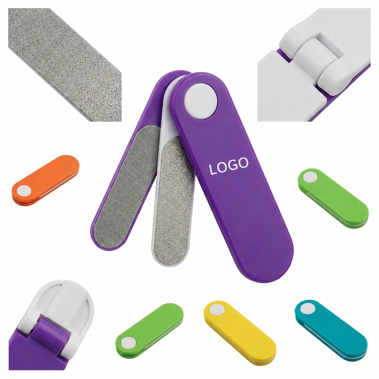 Portable Folding Multi-Surface Nail File Tool