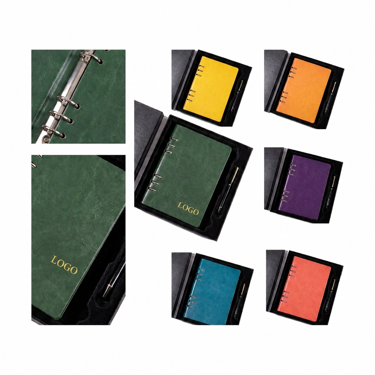 Refillable Faux Leather Binder Journal and Coordinating Pen Gift Set