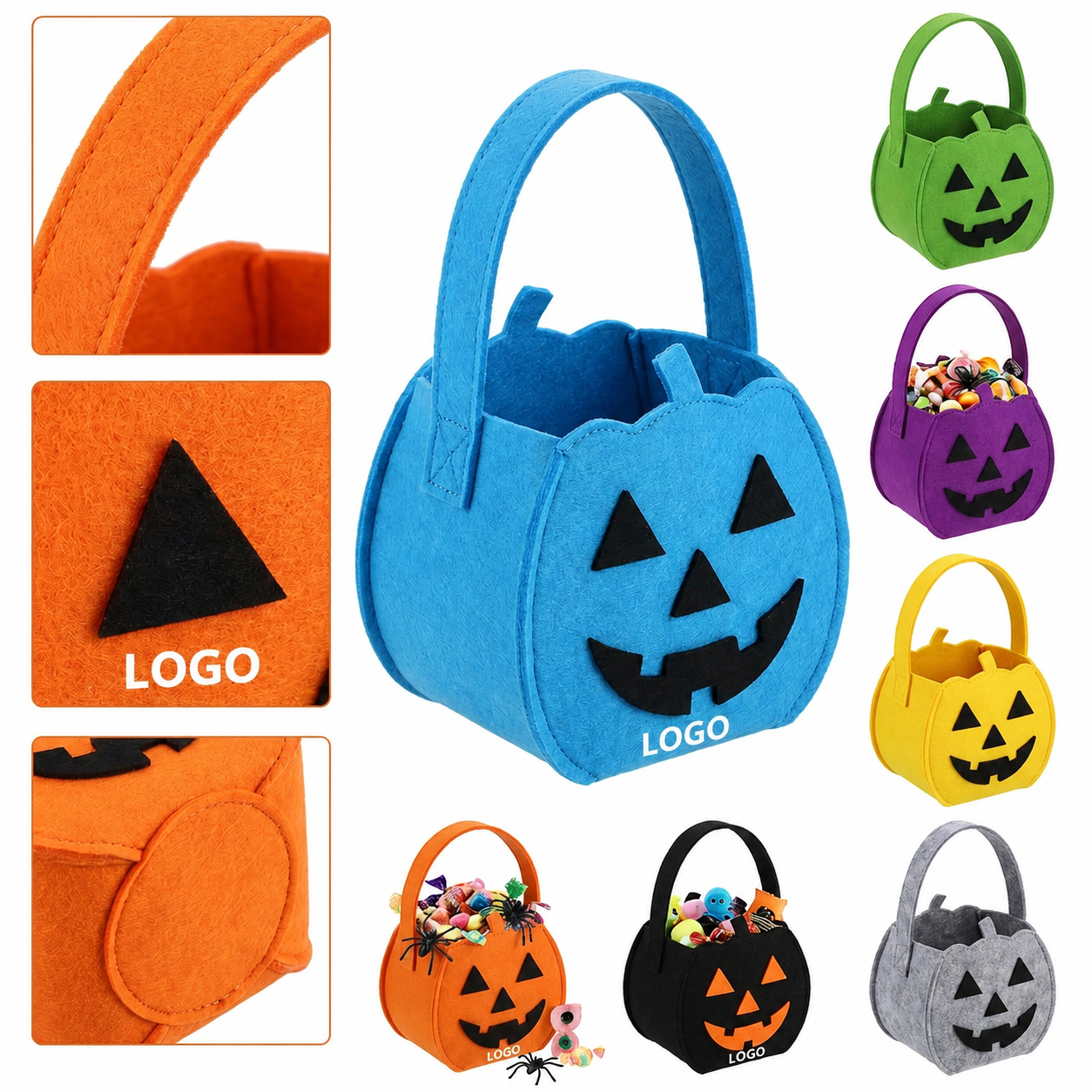 Festive Felt Pumpkin Tote Bag for Holiday Treats