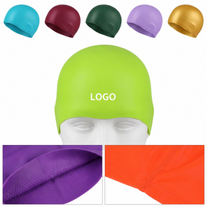 Protective Seamed Silicone Swim Cap for Adults
