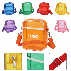 Vibrant Translucent TPU Utility Shoulder Bag - Clear Stadium Ready Messenger