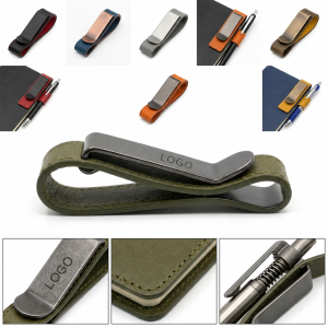 Vintage-Style Metal Pen Holder and Notebook Organizer Clip