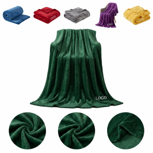 Plush 200GSM Microfiber Coral Fleece Throw Blanket